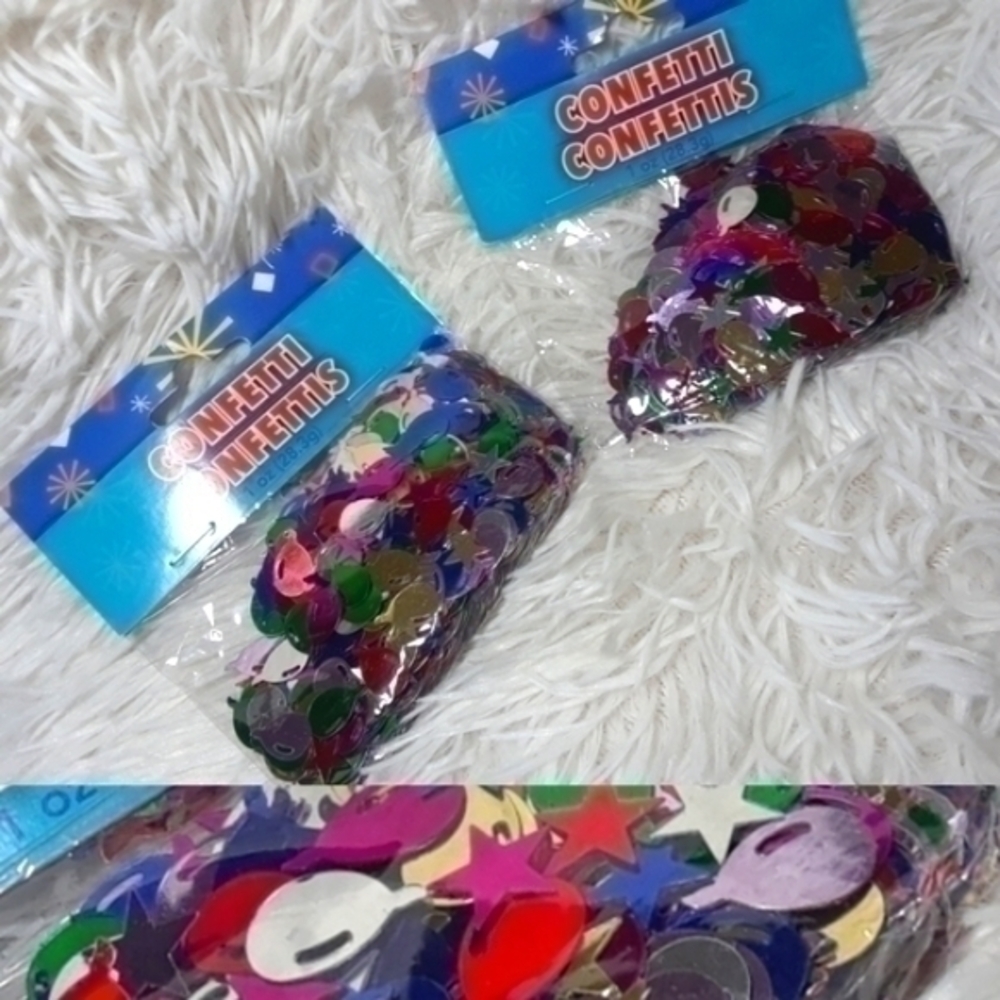 🛍Metallic Balloons And Stars Confetti Party Packs